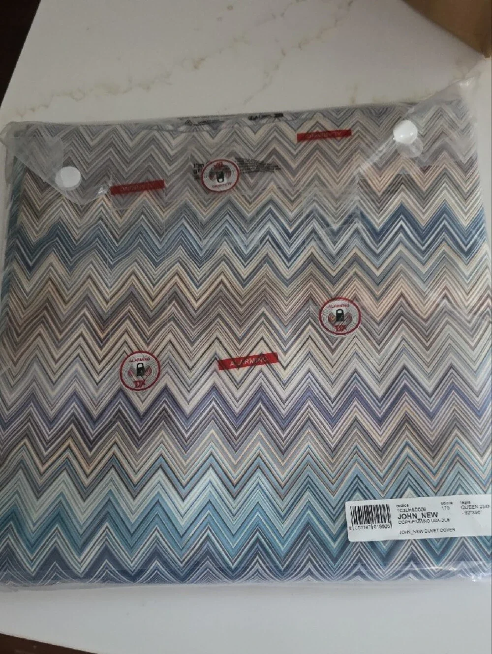 NWT Missoni Chevron John QUEEN Duvet  SET W/2 Shams. Made In ITALY. Never Opened